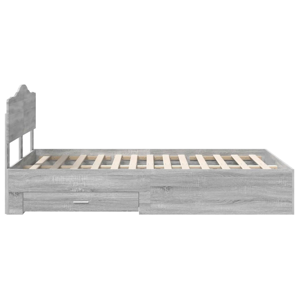 Struttura del letto con testiera Grigio Sonoma 120 x 190 cm 3413225