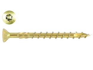 VITI PER TRUCIOLARE TESTA SVASATA TORX ACCIAIO ZINCATO GIALLO- - ø mm.5x70 filetto mm.42 - torx T25 - 200 pezzi AMBROVIT