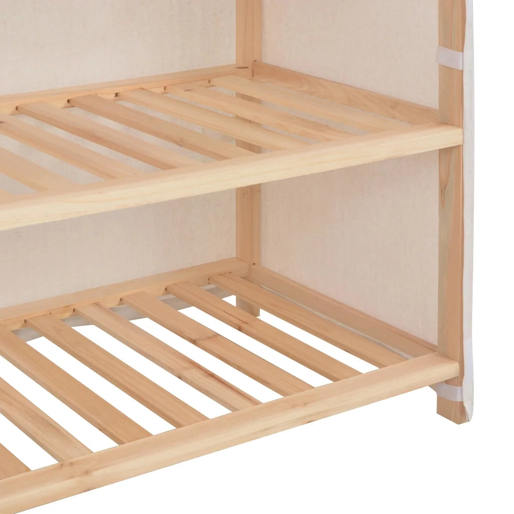 Scarpiera con Rivestimento Bianca 79x40x80 cm in Tessuto 248194