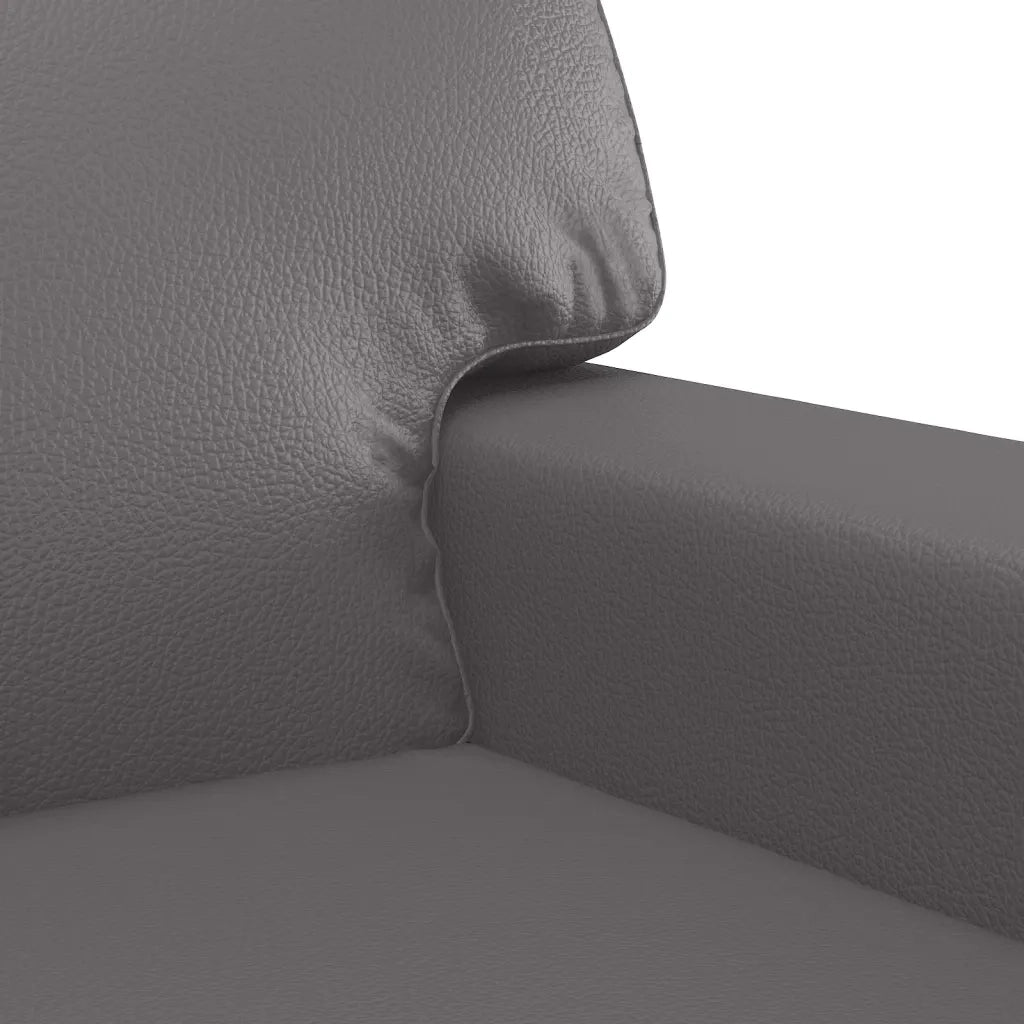 Set di Divani 3 pz con Cuscini Grigio in Similpelle