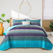 Bedsprei 220x240 3-delig Tweepersoonsbed Gewatteerd Dekbed Microvezel Deken con 2 Kussenslopen 50x75 per Camera da Letto come Banksprei Bohemiano