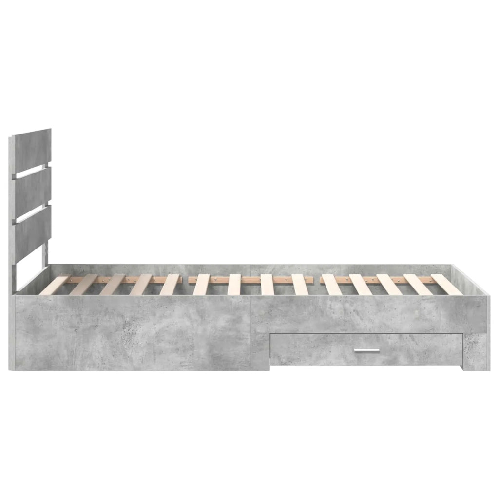 Struttura del letto con cassetto Grigio cemento 90 x 190 cm 3412023