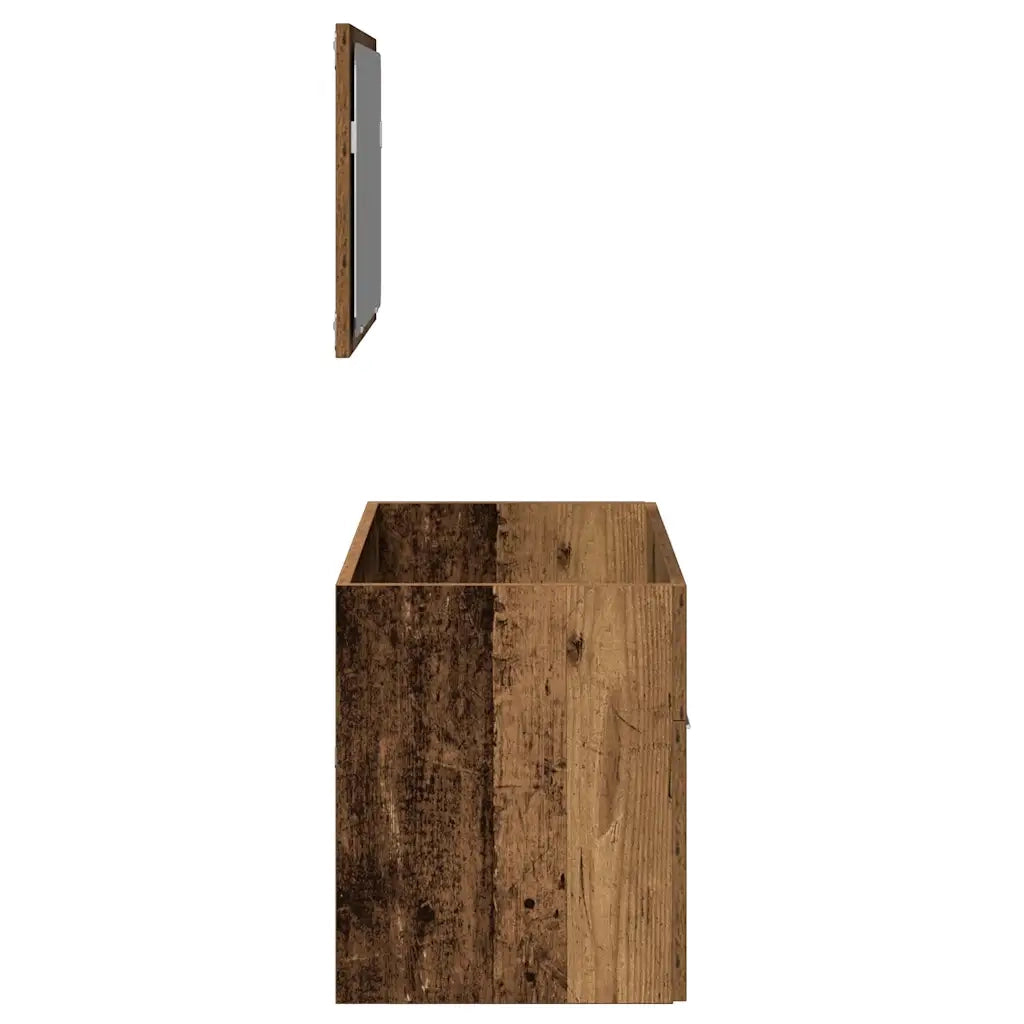 Mobile da Bagno | Armadio da bagno con Specchio in Legno Antico Legno Multistrato