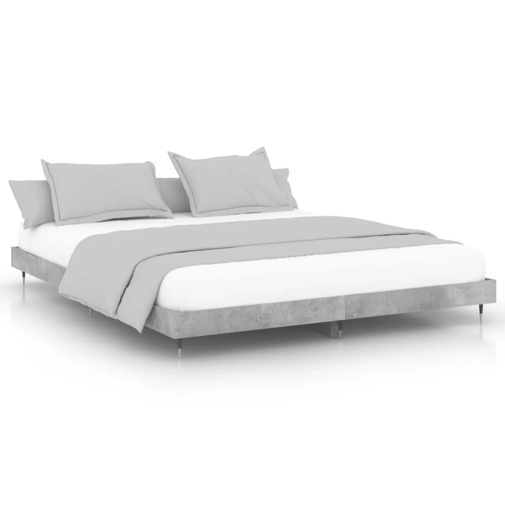 Giroletto-Struttura Letto Grigio Cemento 200x200 cm in Legno Multistrato 812977