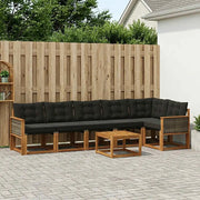 Set di divani da esterno con cuscino 7 pcs Naturale e Nero 3381996