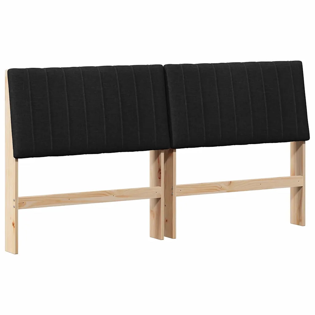 Testiera | Testata imbottita Nero 180 cm Pino massello