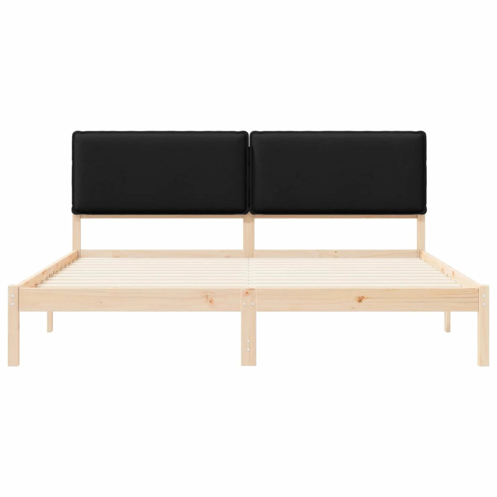 Letto con Testiera Rivestita Nero 200 x 200 cm 3405559
