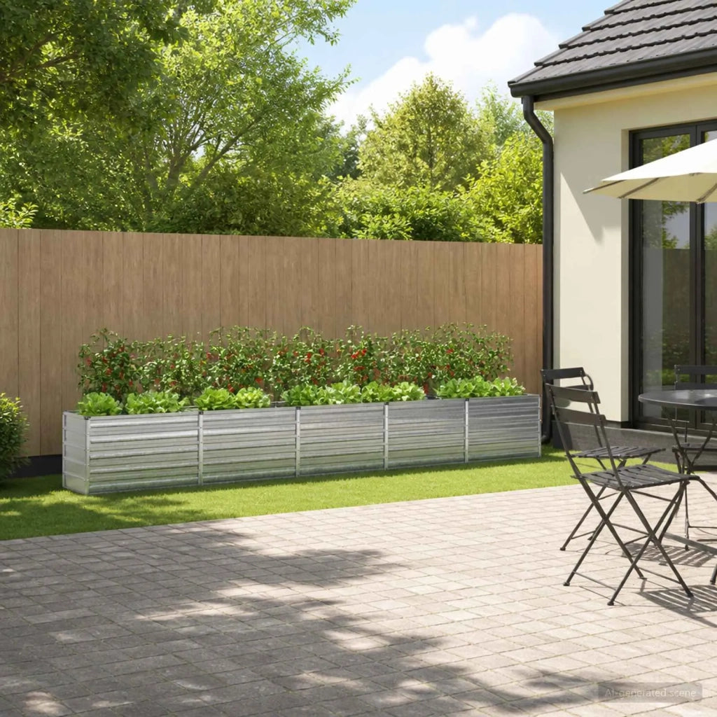 Letto rialzato da giardino Argento 400 x 40 x 55 cm 8006280