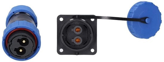 Connettore aeronautico impermeabile, maschile e femminile IP68 250V 45A 4-pin con presa quadrata a 4 fori.