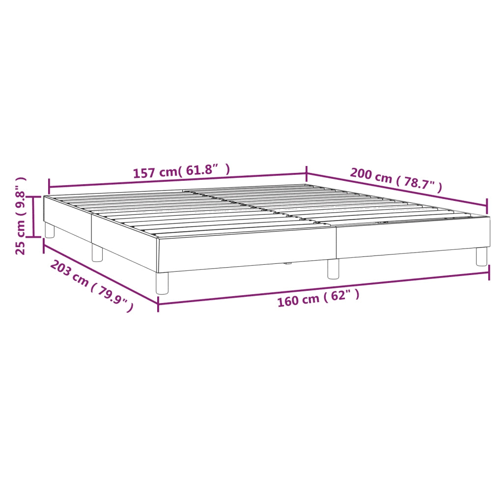 Struttura Letto a Rete a Molle-Giroletto Blu 160x200 cm in Tessuto 527090