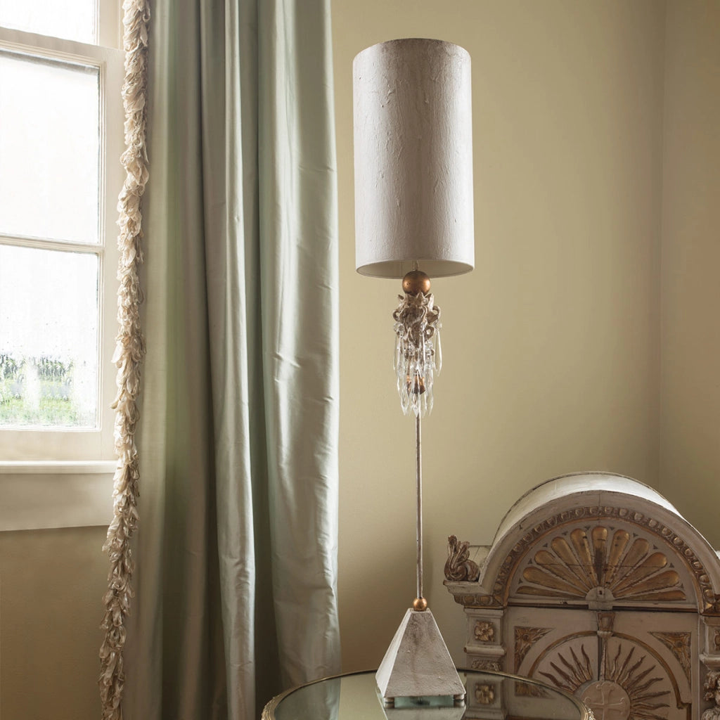Lampada da tavolo Art Déco beige 102cm E27 Madison Flambeau