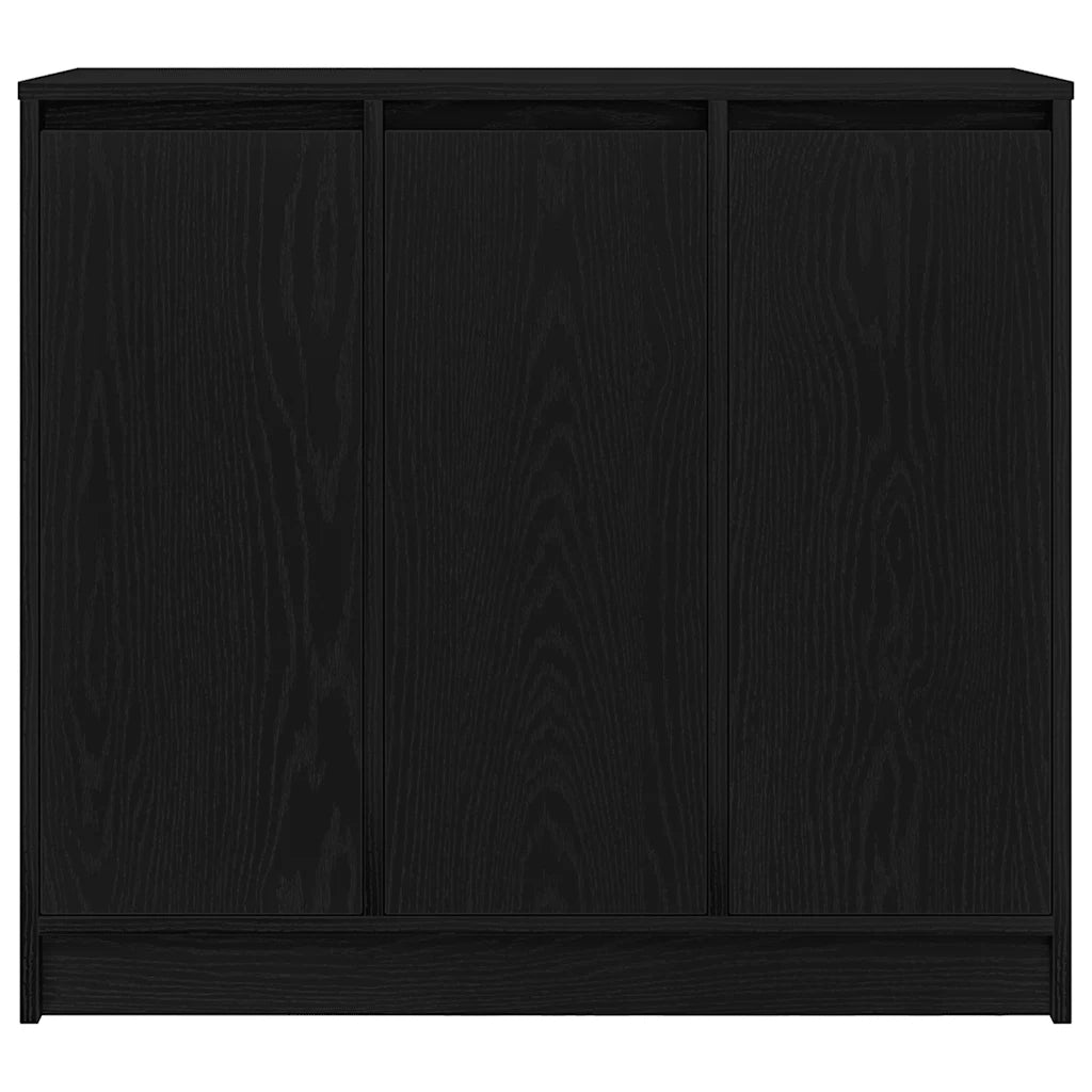 Credenza | Madia | Buffet da pranzo | Armadio da pranzo Rovere Nero 85x34x76 cm in Legno Multistrato