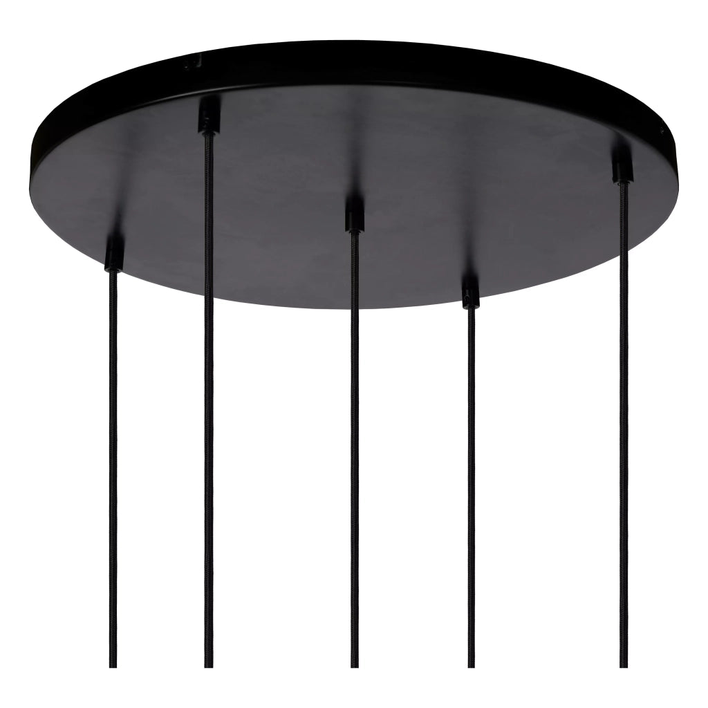 Lampadario Joanet Lucide 5xE27 vetro fumé ottone Ø71cm