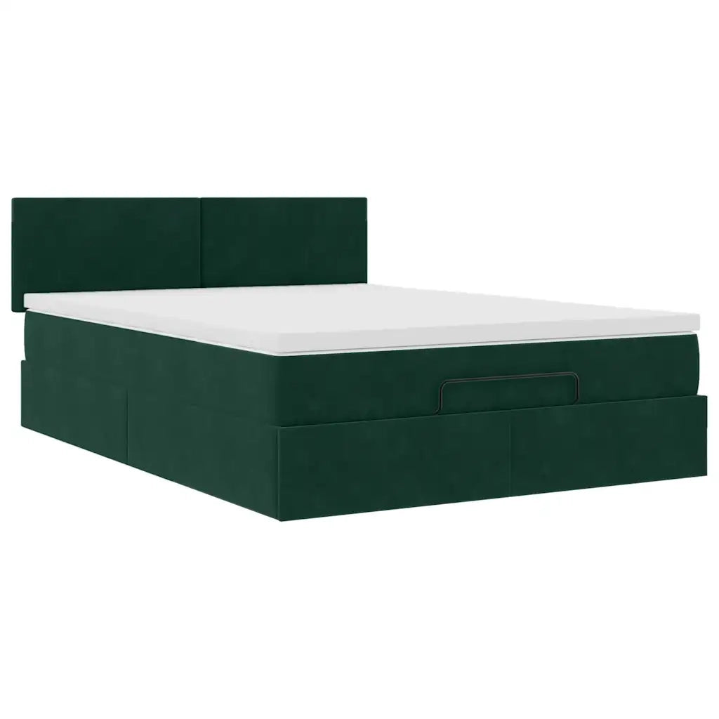 Struttura Letto Pouf con Materasso 140x190 cm in Velluto 3311702