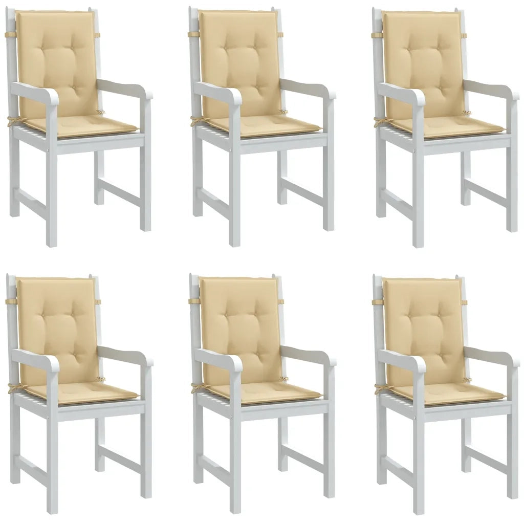 Cuscini Sedia Schiena Bassa 6 pz | Cuscini per sedie Beige M¨¦lange 100x50x4 Tessuto