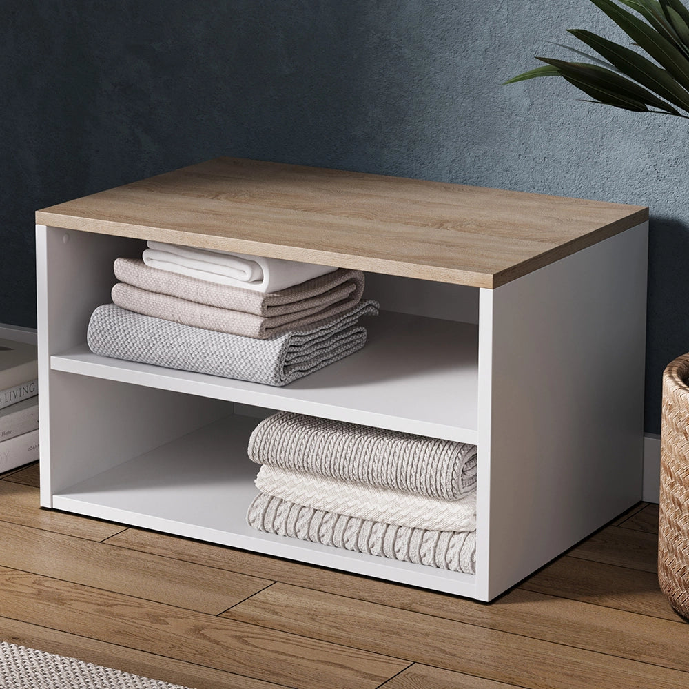 Vicco Cassettiera Bianco/Sonoma 60 x 36 cm con 2 scomparti