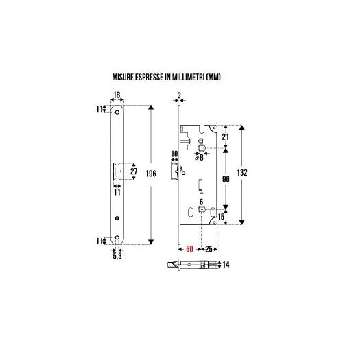 SERRATURA PATENT MEDIA DOPPIO Q.BT CRS.E50