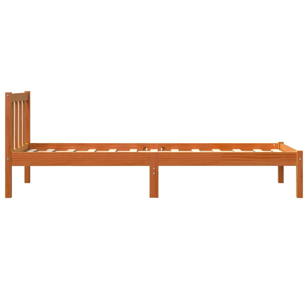 Giroletto senza Materasso-Struttura Letto Marrone Cera 100x200 cm Legno di Pino 448852