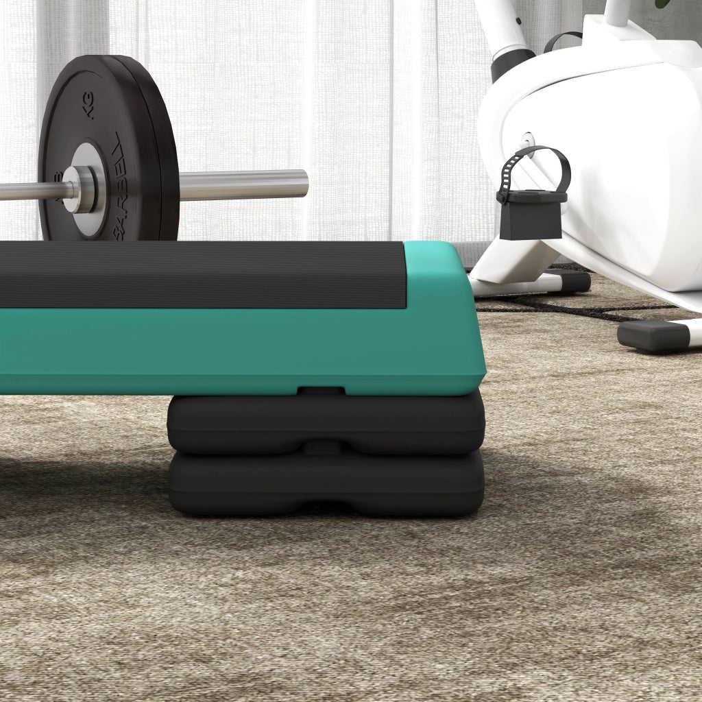 Step Aerobico Fitness Antiscivolo ¨C Xylo ¨C Altezza Regolabile 3 Livelli 77x36x20,5cm Verde e Nero