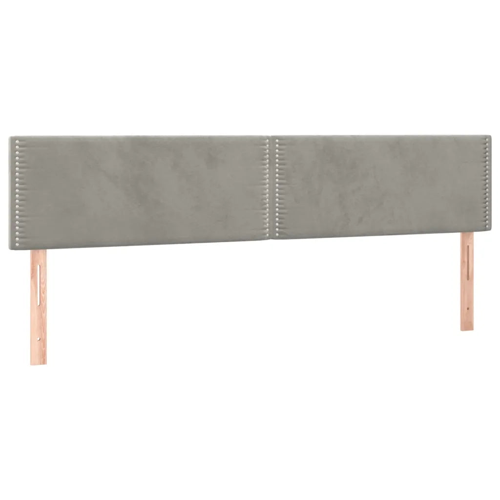 Letto a Molle con Materasso e LED Grigio Chiaro 200x200 cm Velluto 3134363