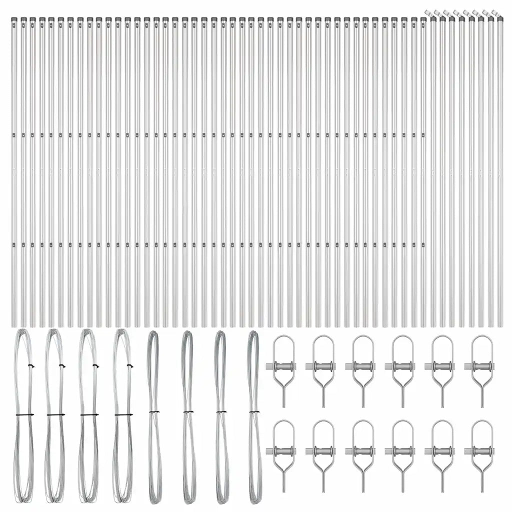 Palo della recinzione 52 pcs Grigio 3,2 x 3,2 x 170 cm 3350156
