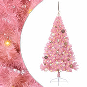 Albero di Natale | Decorazioni natalizie artificiale con luci integrate Rosa 150 cm PVC