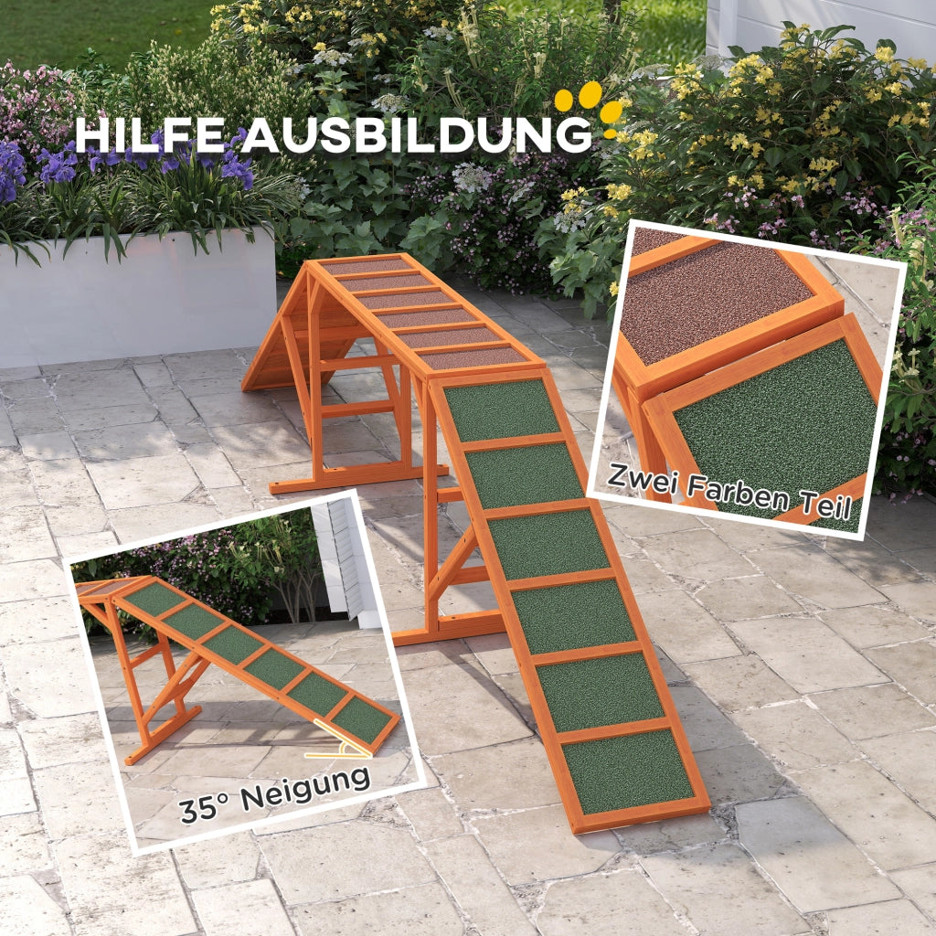 RAMPA PER AGILITY PER CANI 325 x 55 x 69 cm Arancione in legno