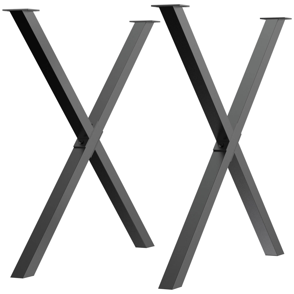 Gambe per Tavolo a X ¨C Xylo ¨C Acciaio Nero 80x72 cm Stile Industriale