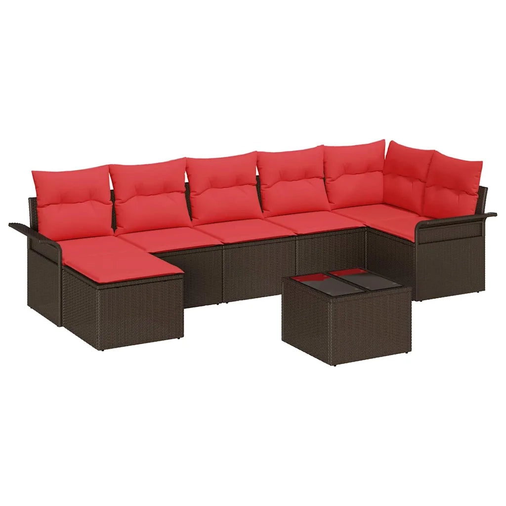 Set Divano da Giardino 8 pcs Marrone polyrattan 3354133