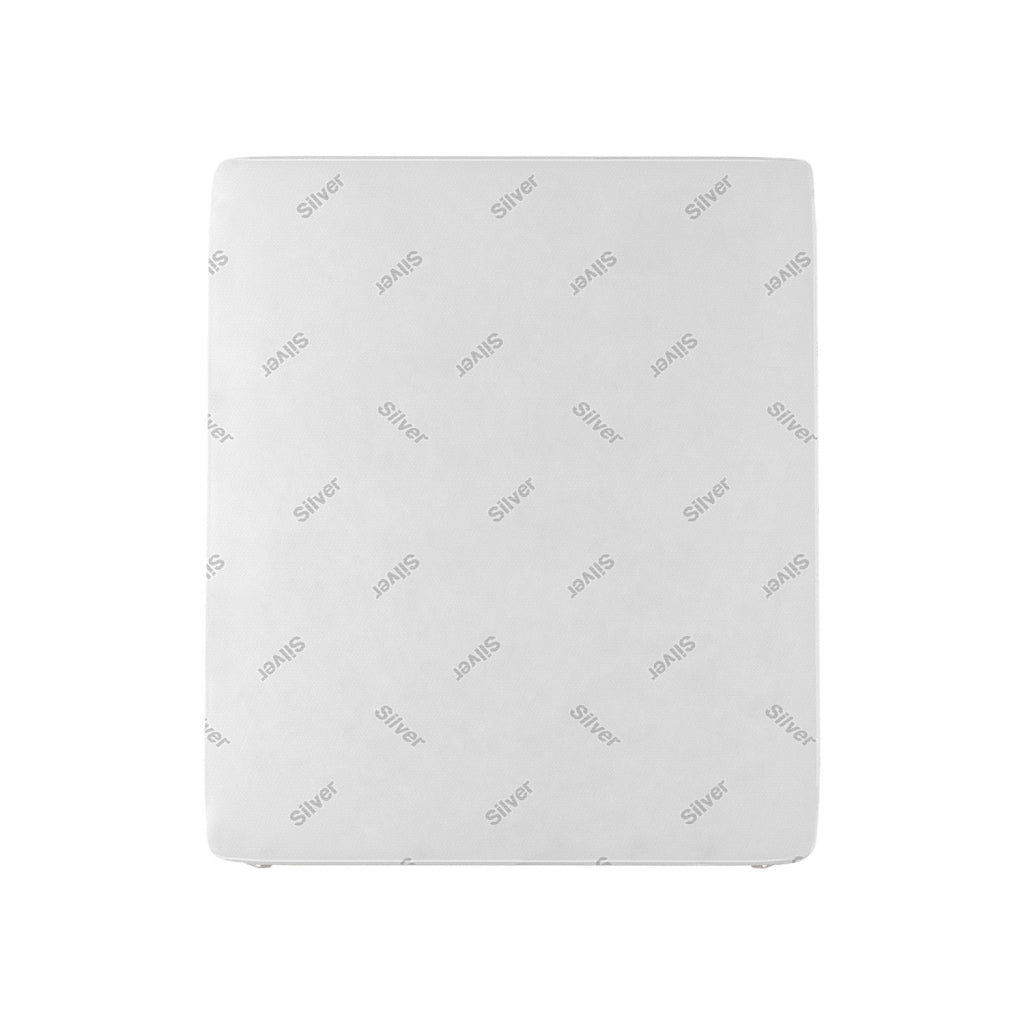 Topper Matrimoniale 160x190 cm Memory Sfoderabile Fodera Silver con Elastici in Poliestere e Fibra Bianco