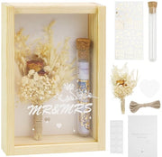 Regalo di nozze unico - Scatola in legno - Fiori essiccati - Boccia reattiva - Carta di auguri - Tazza di benedizione per le nuovole - Regalo creativo