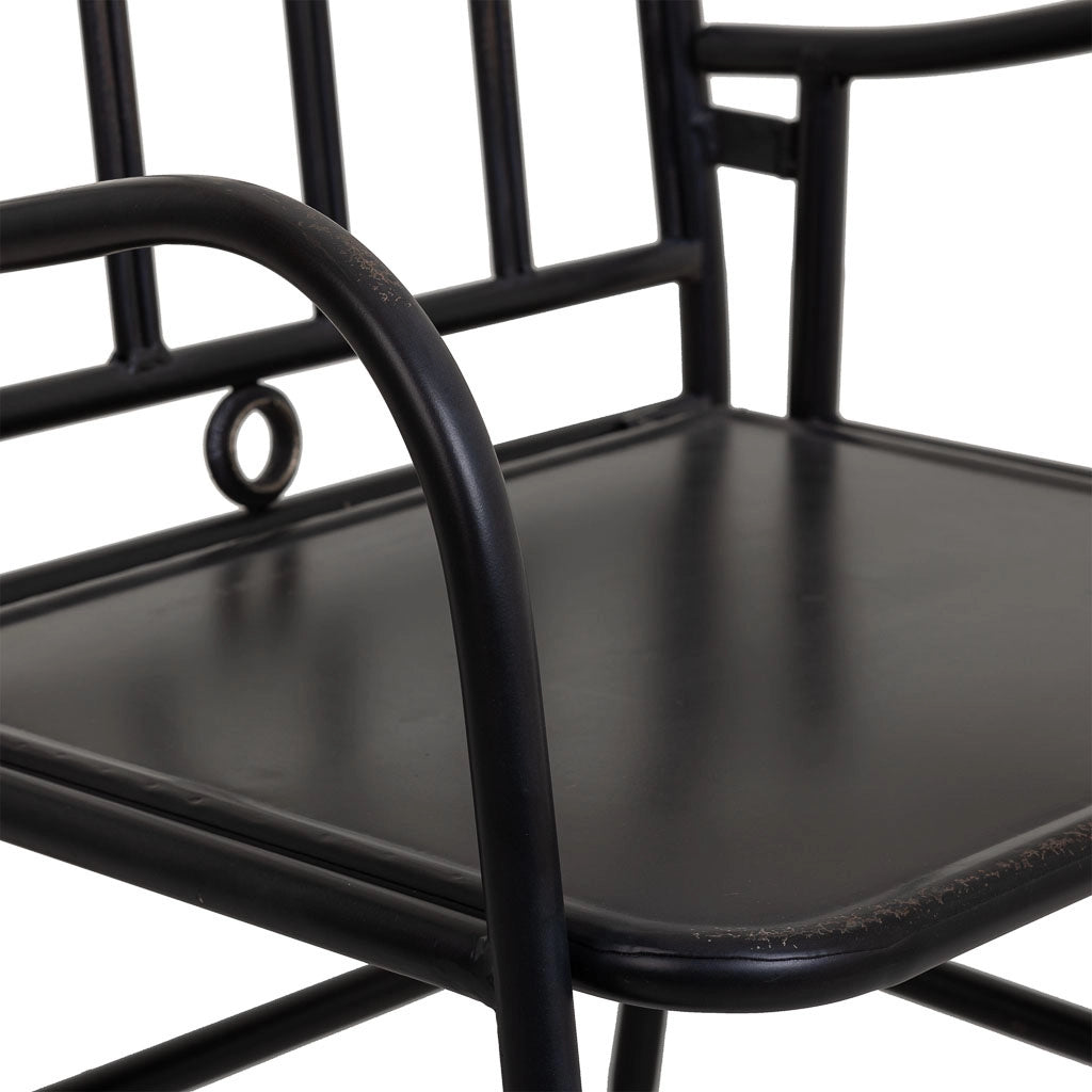 Sedia in metallo nero 55x56x96h