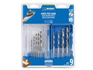 ASSORTIMENTO PUNTE RETTIFICATE PER LEGNO HSS 05008 PZ.9 - 1 pezzi KRINO