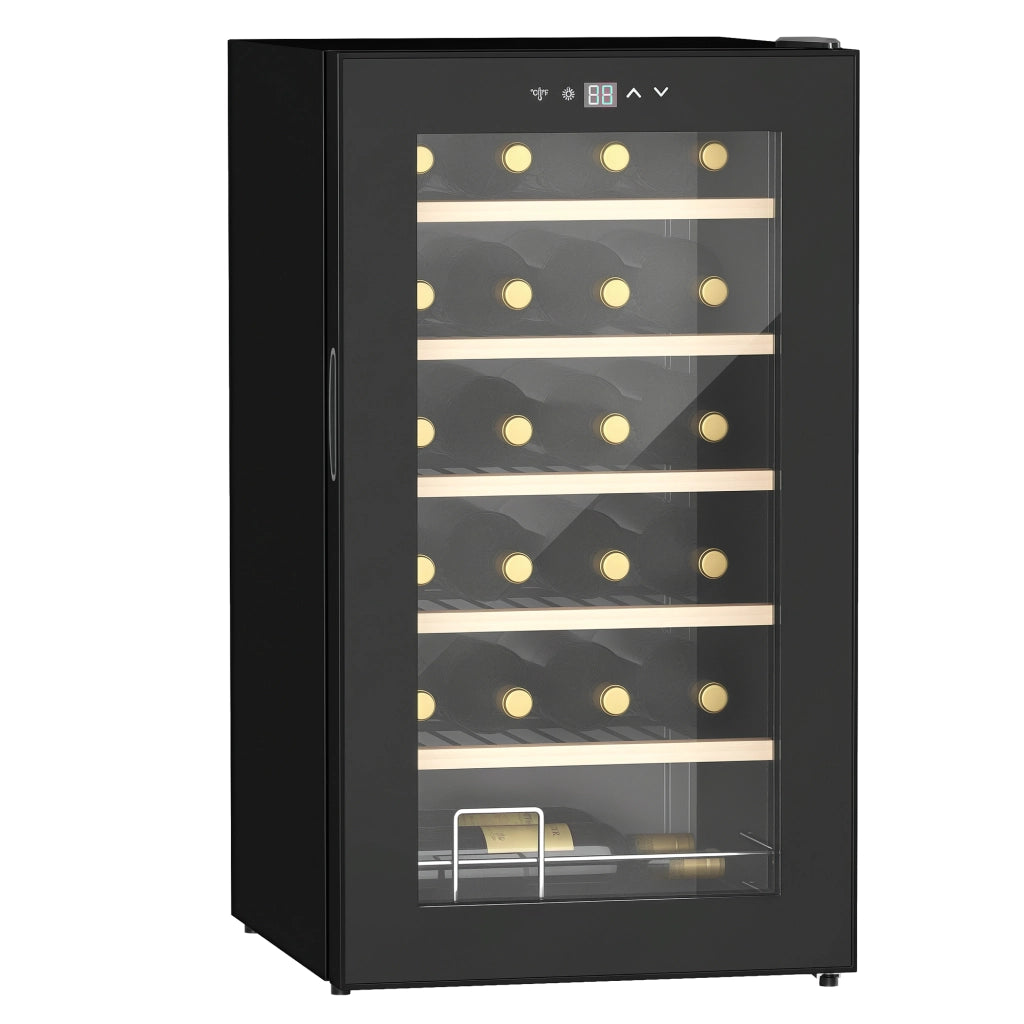 Cantinetta per 24 Bottiglie ¨C Minimal ¨C Temperatura Regolabile 5-20¡ãC, LED, Nero, 43x45x75 cm