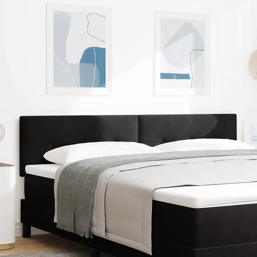 Testiera | Testata LED con strisce LED Nero 180 cm Velluto