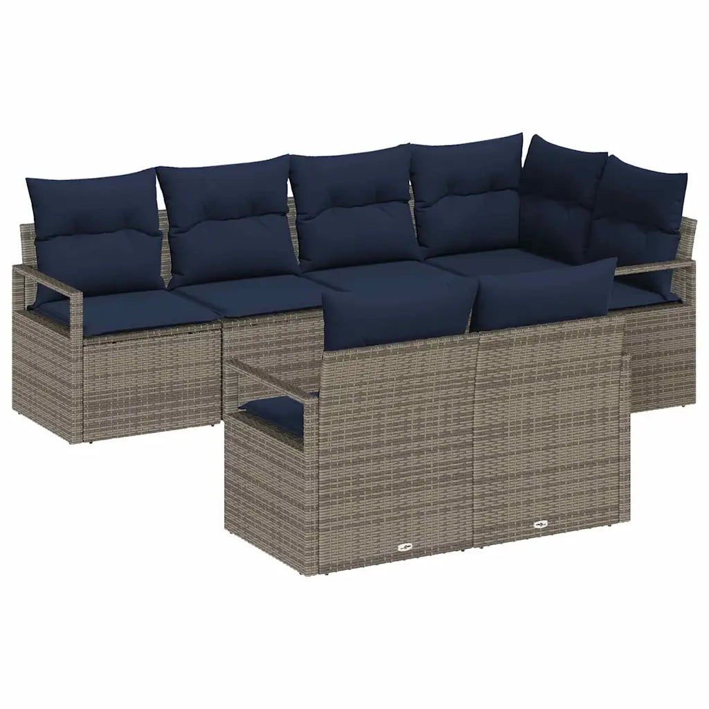 Set di divani 7 pcs Grigio polyrattan 3346425