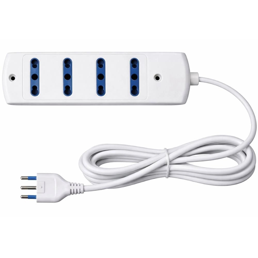 Multipresa ecova 30056 4 ingressi bivalenti colore bianco