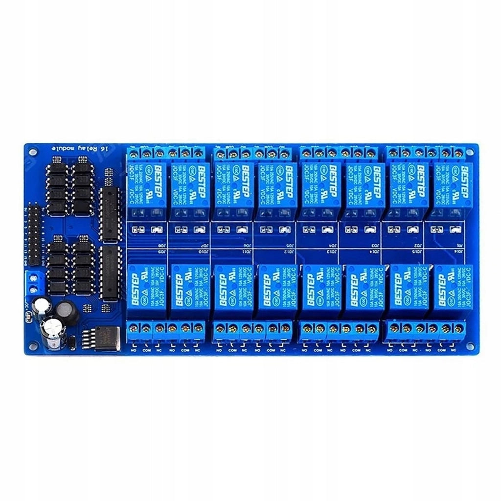 Modulo Relè 16 Canali 5V per Arduino – Isolamento Ottico, SPDT | Dimensioni 220x57x19 mm | Automazione e Robotica