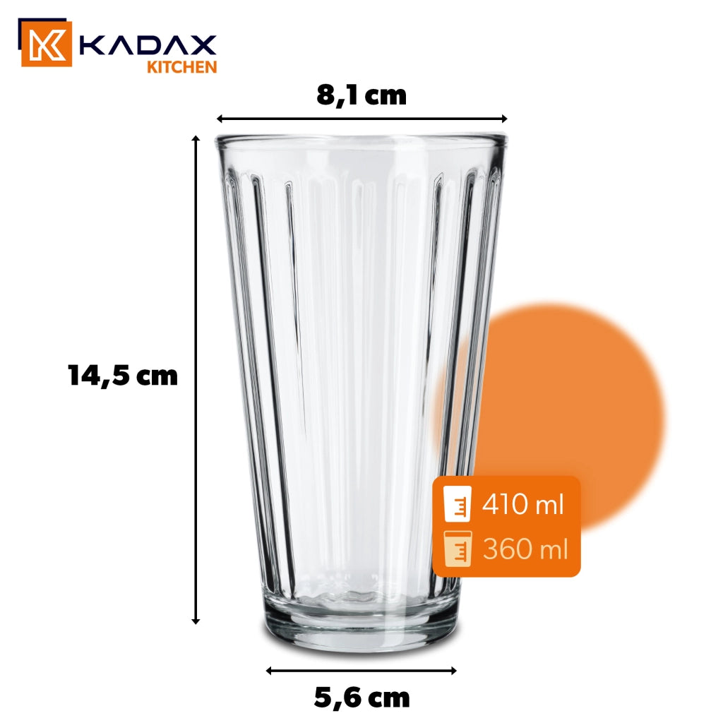 Bicchieri KADAX per bevande, whisky, succhi di frutta, set da 6 bicchieri, 360 ml