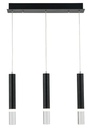 Lampada a sospensione industriale nera 3 tubi LED Reality