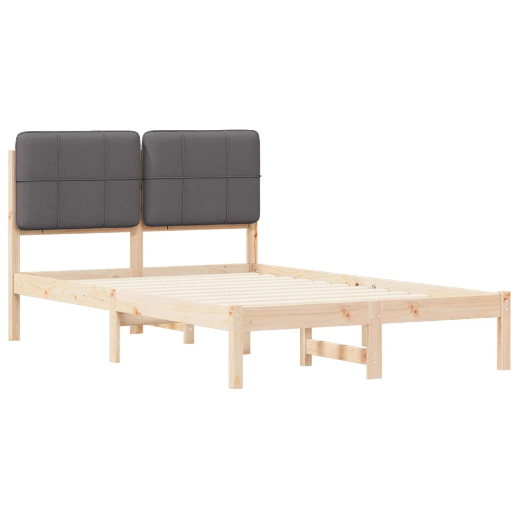 Letto con Testiera Rivestita Grigio scuro 120 x 190 cm 877995