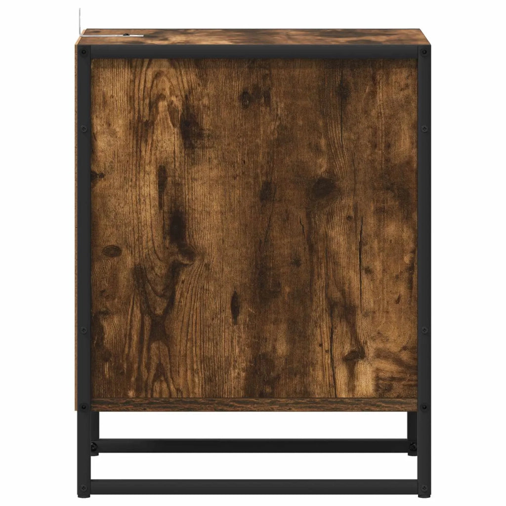Comodino con cassetto 2 pz-Set di 2 Tavolino da notte Quercia Fumosa 39,5 x 30 x 50 cm