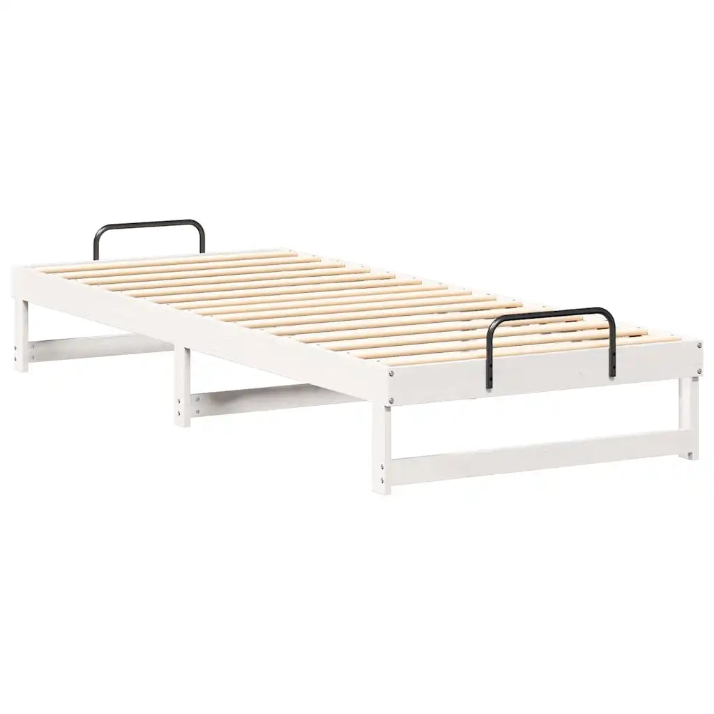 Letto singolo | Letto per adulti | Struttura del letto Bianco 100 x 220 cm Pino massello
