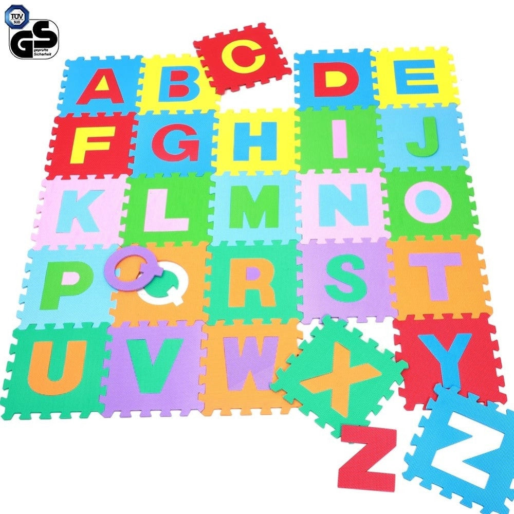 Trade Shop - Tappeto Puzzle Per Bambini 12 X 12 Cm Gioco Tappetino Lettere Alfabeto Gomma -