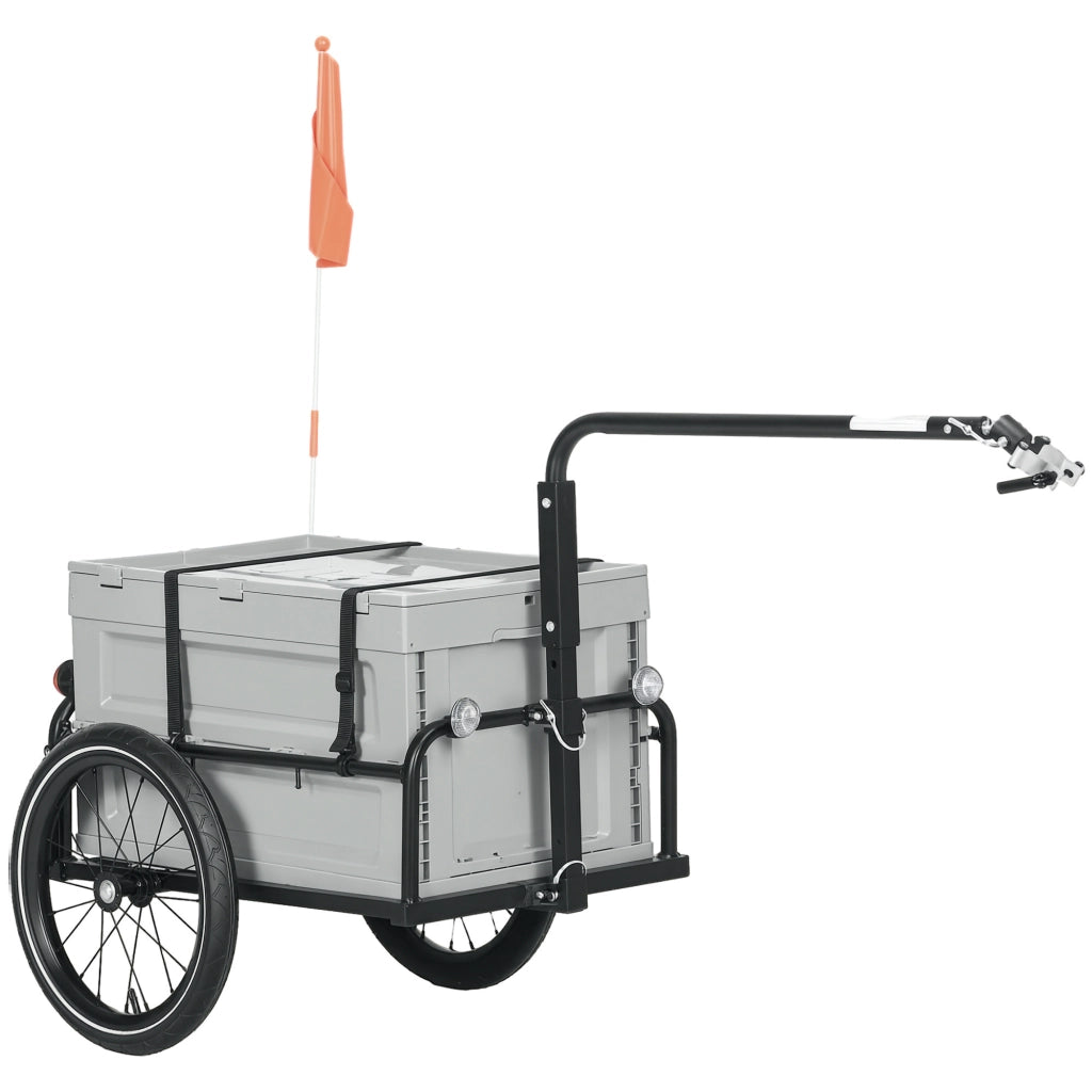 Rimorchio per bicicletta con cesto 65L ¨C Minimal ¨C grigio