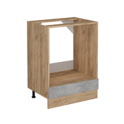 Mobile per forno da incasso R-Line Calcestruzzo/Rovere dorato 60 cm senza piano di lavoro Vicco