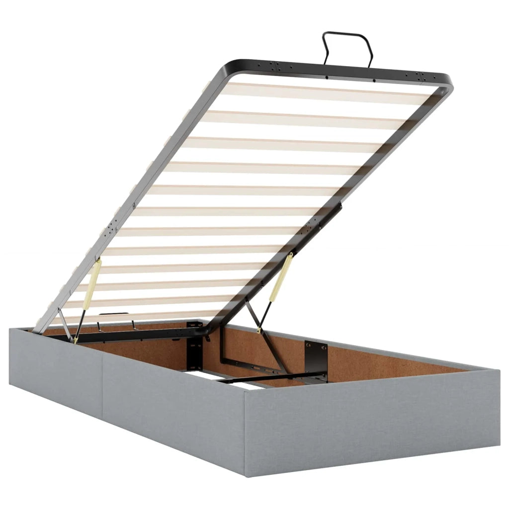 Letto Ottomano con Materasso e LED Grigio Chiaro 200 x 200 cm 3458444
