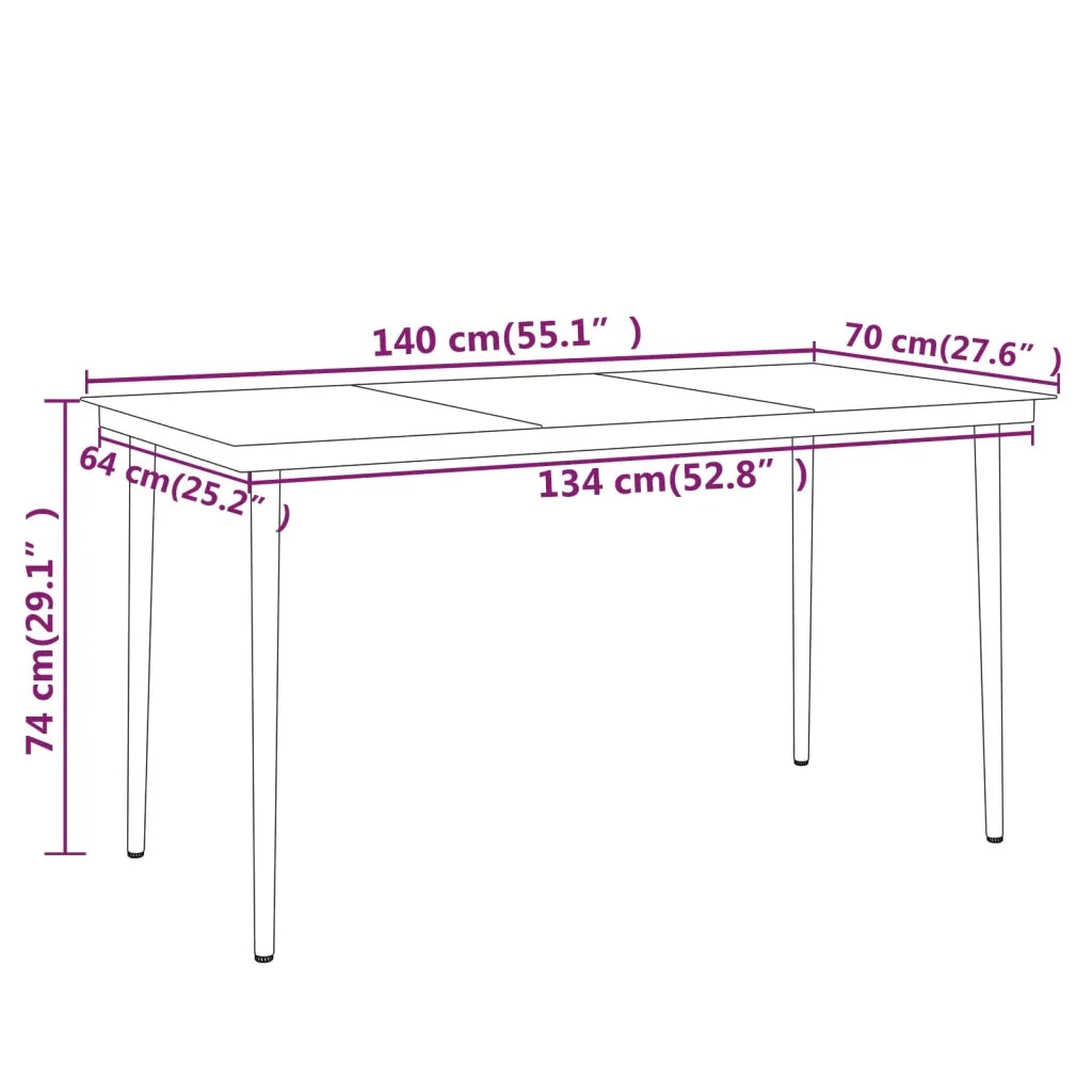 Set da Pranzo da Giardino 5 pz Nero 3099085