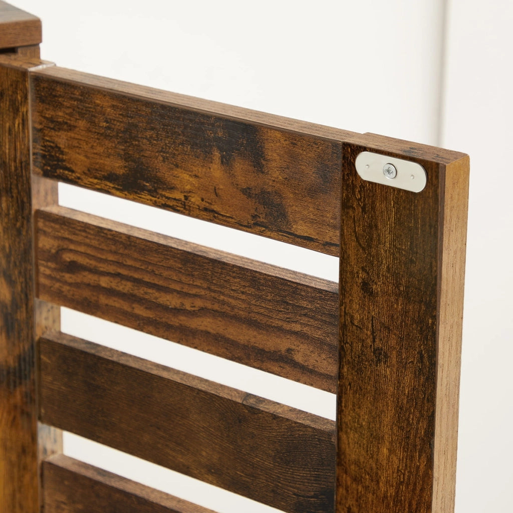 Mobiletto da bagno vintage Oskar in legno marrone rustico