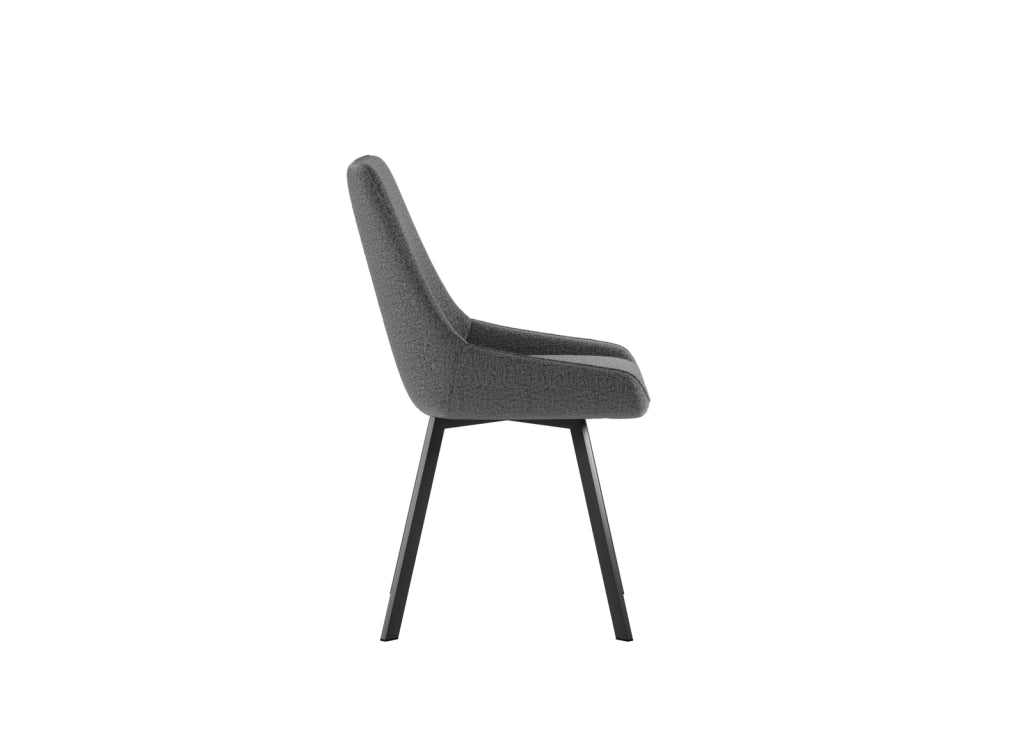 Sedia da interno Fox con seduta e schienale in microfibra color Grigio scuro, struttura in metallo resistente, design moderno - Fox